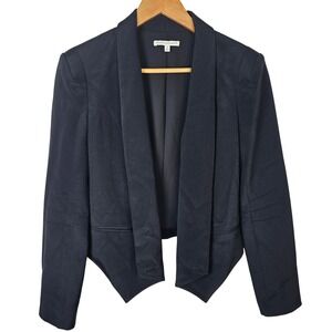Rebecca Minkoff‎ Becky Peaked Hem Black Silk Blazer Jacket Size 2 Made in USA